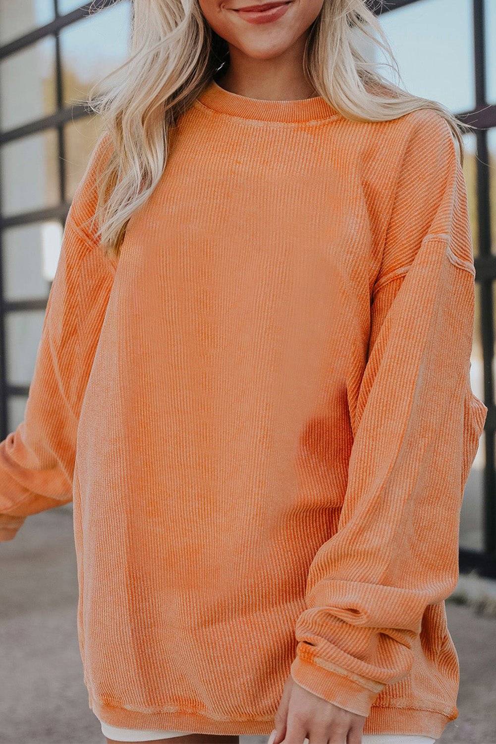 Emma & Rose ribbed knit oversized sweatshirt — women's knitwear