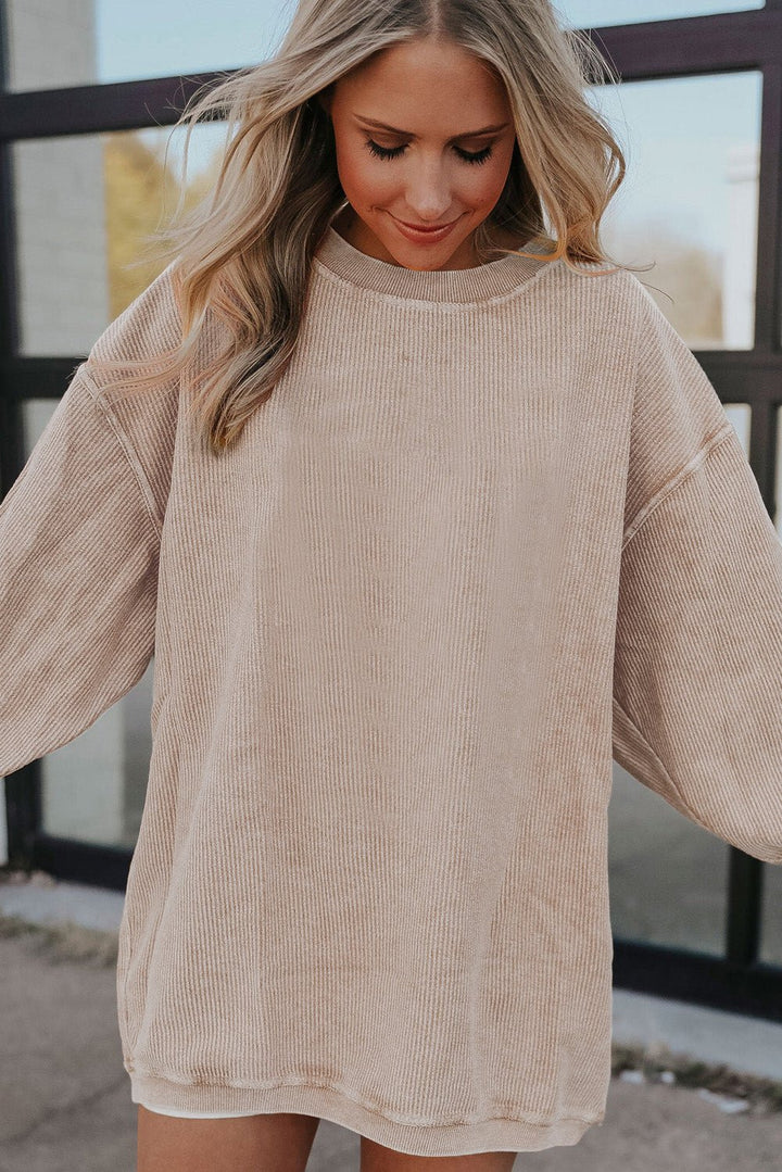 Emma & Rose ribbed knit oversized sweatshirt — women's knitwear