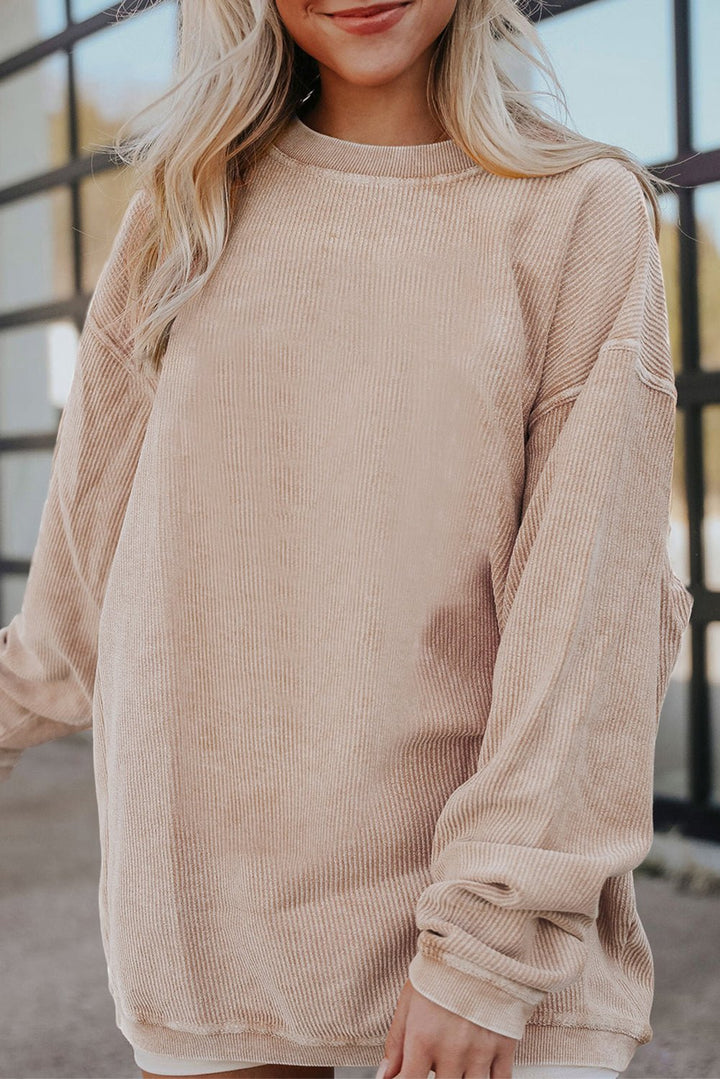 Emma & Rose ribbed knit oversized sweatshirt — women's knitwear