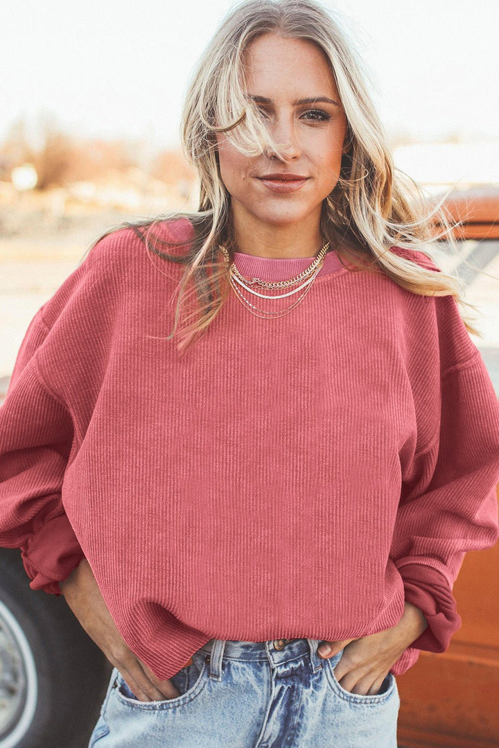 Emma & Rose ribbed knit oversized sweatshirt — women's knitwear