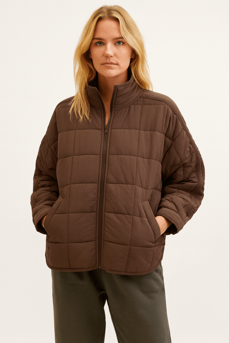 April Lightweight Compact Zip Puffer Jacket - Elena Harper