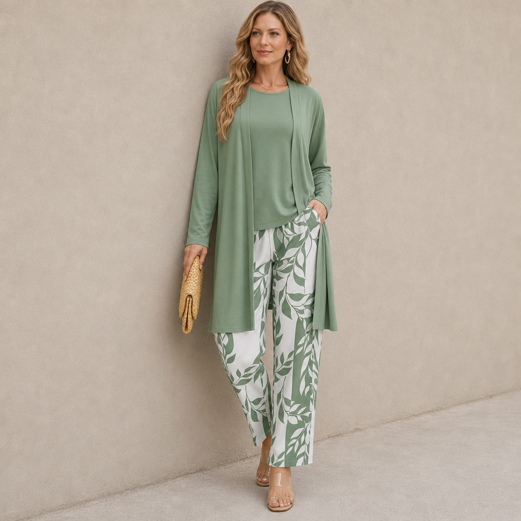 Apt Printed Three-Piece Set