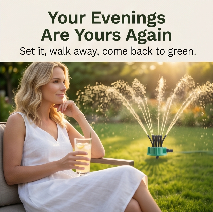 Aquava 360° Multi-Arm Garden Sprinkler - Elena Harper