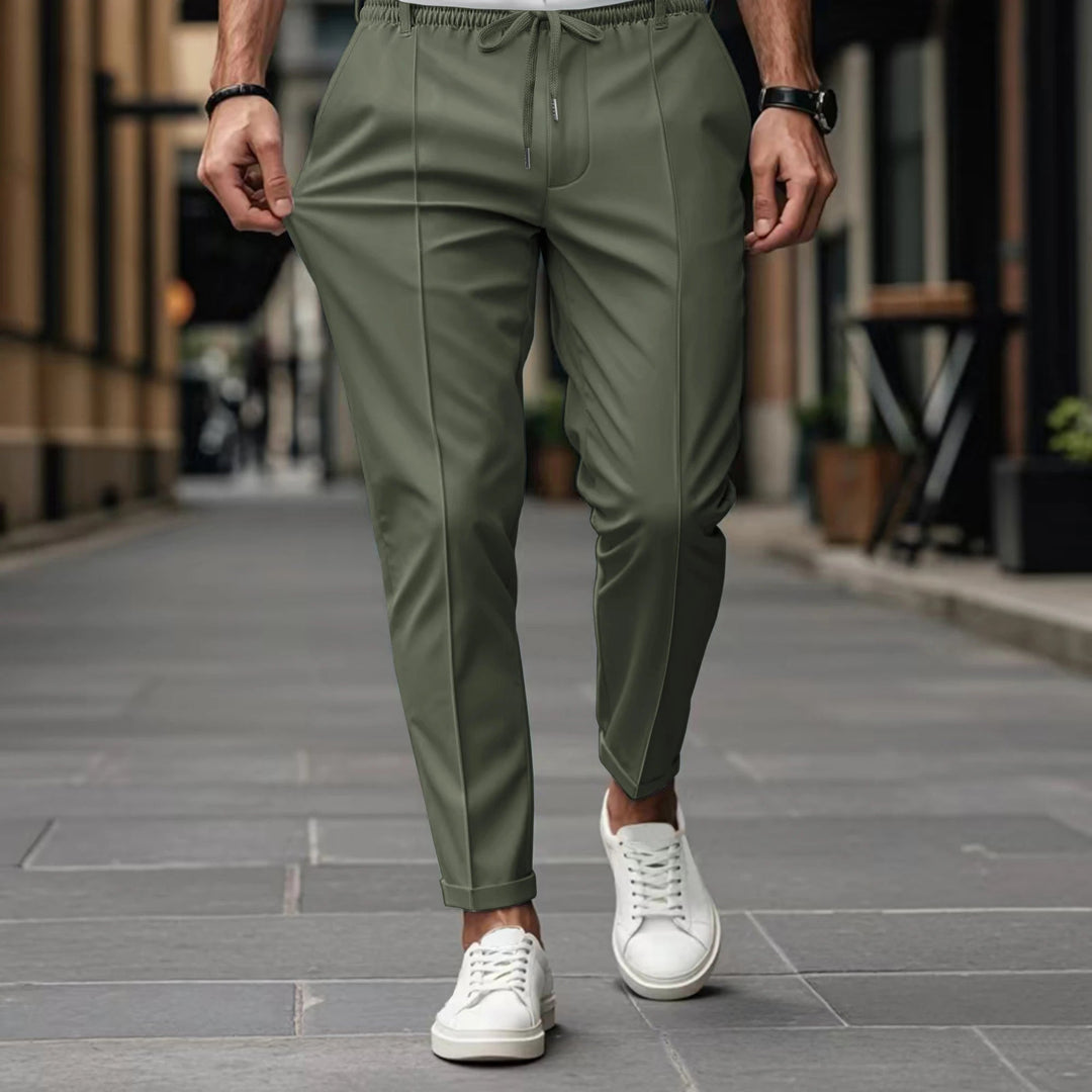 LAURENT MONACO | SLIM FIT CHINO PANTS WITH DRAWSTRING FOR MEN