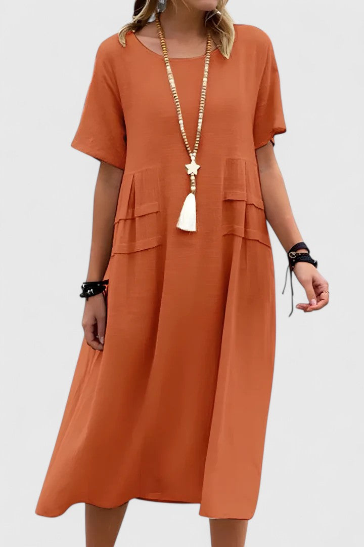 Women's Elegant Midi Dress - Flattering & Versatile Style