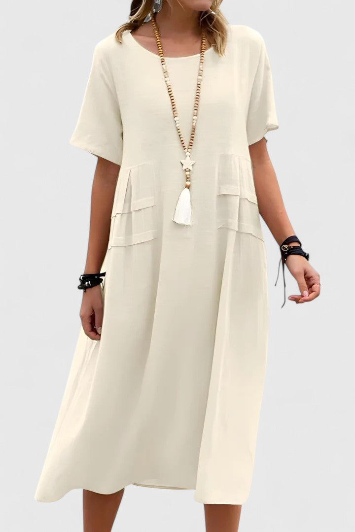 Elizabeth Relaxed Elegance Midi Dress - Elena Harper