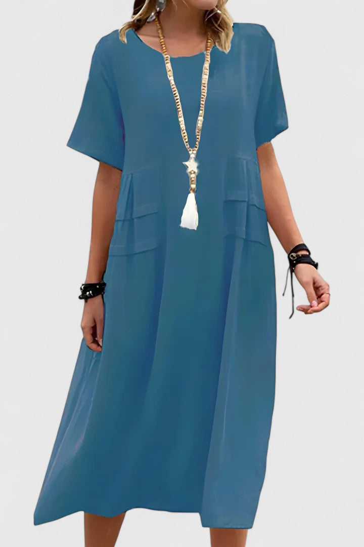 Elizabeth Relaxed Elegance Midi Dress - Elena Harper