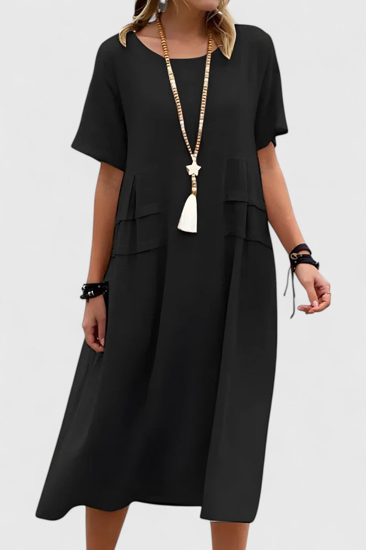 Elizabeth Relaxed Elegance Midi Dress - Elena Harper