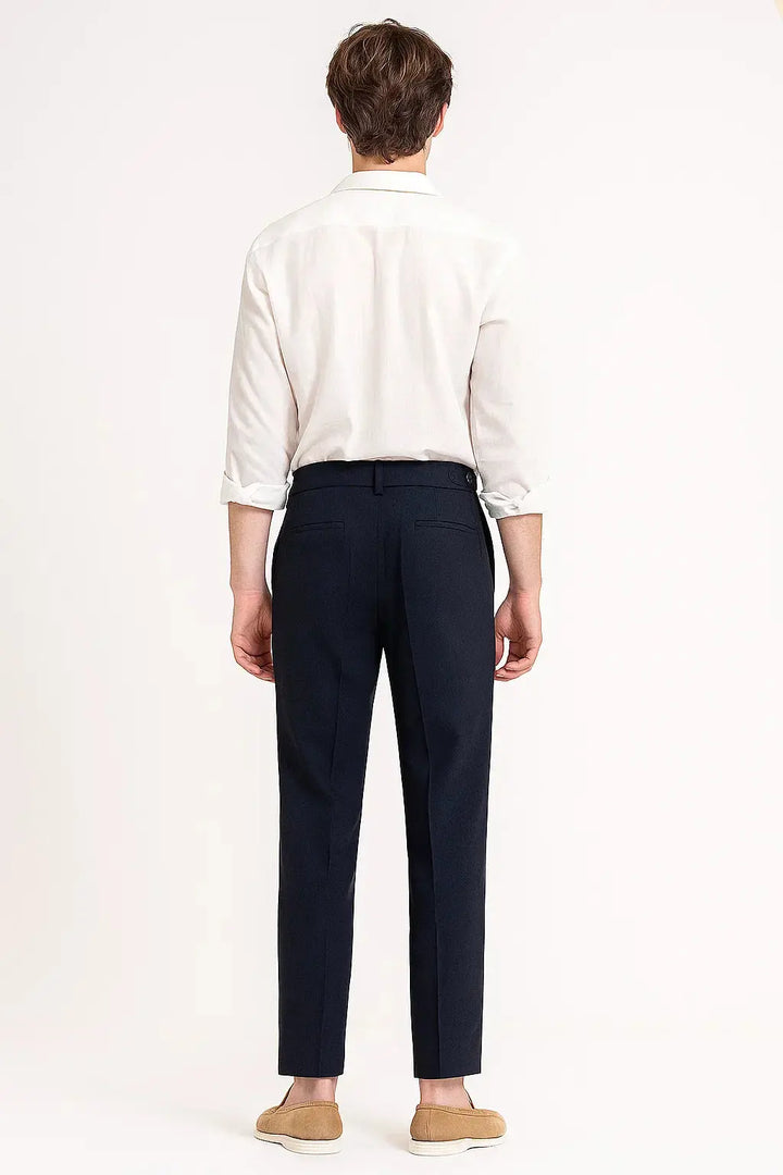 Harrington Oxford Men's Trousers Modern Fit Elegant with Folds, view 2 - Elena Harper