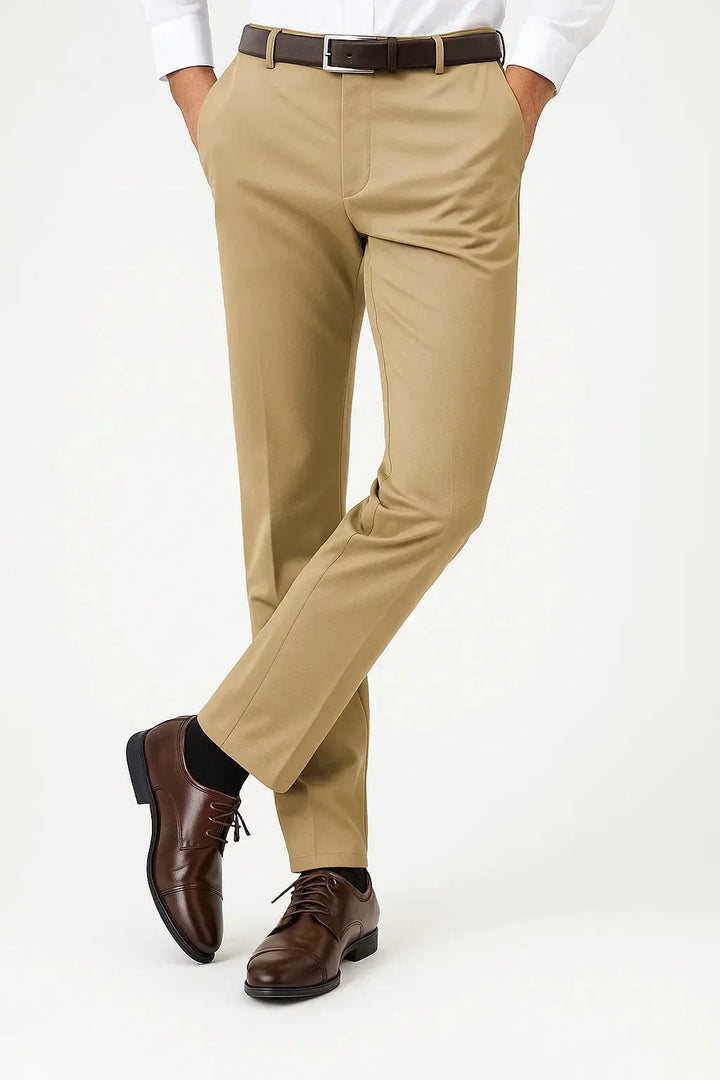 Harrington Oxford Men's Stretch Pants ExecFlex Comfortable Fit Soft Fabric, view 5 - Elena Harper