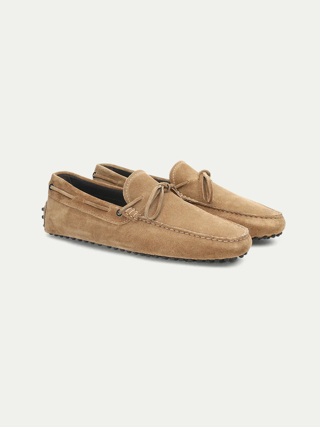 BEIGE SUEDE DRIVER LOAFERS FOR MEN