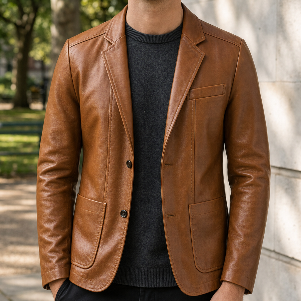 Aveiro Leather Blazer Jacket