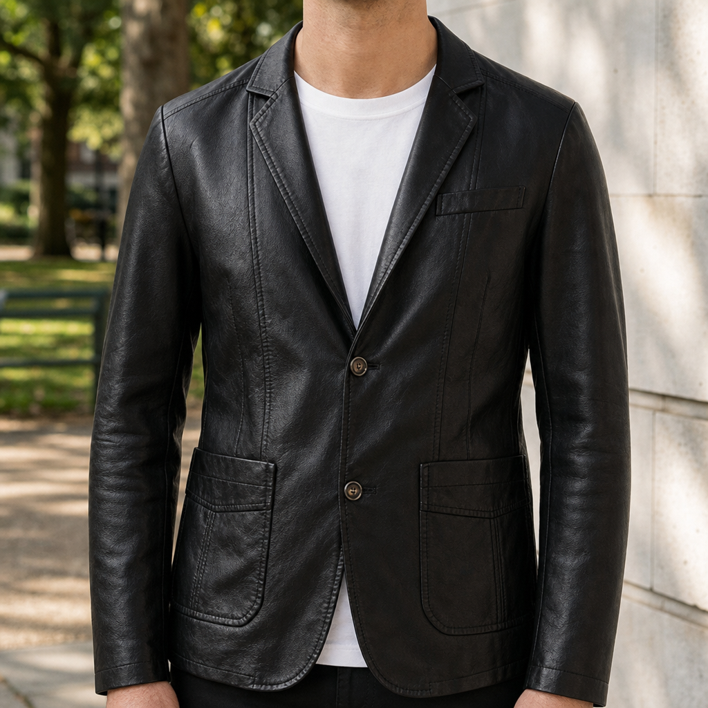 Aveiro Leather Blazer Jacket