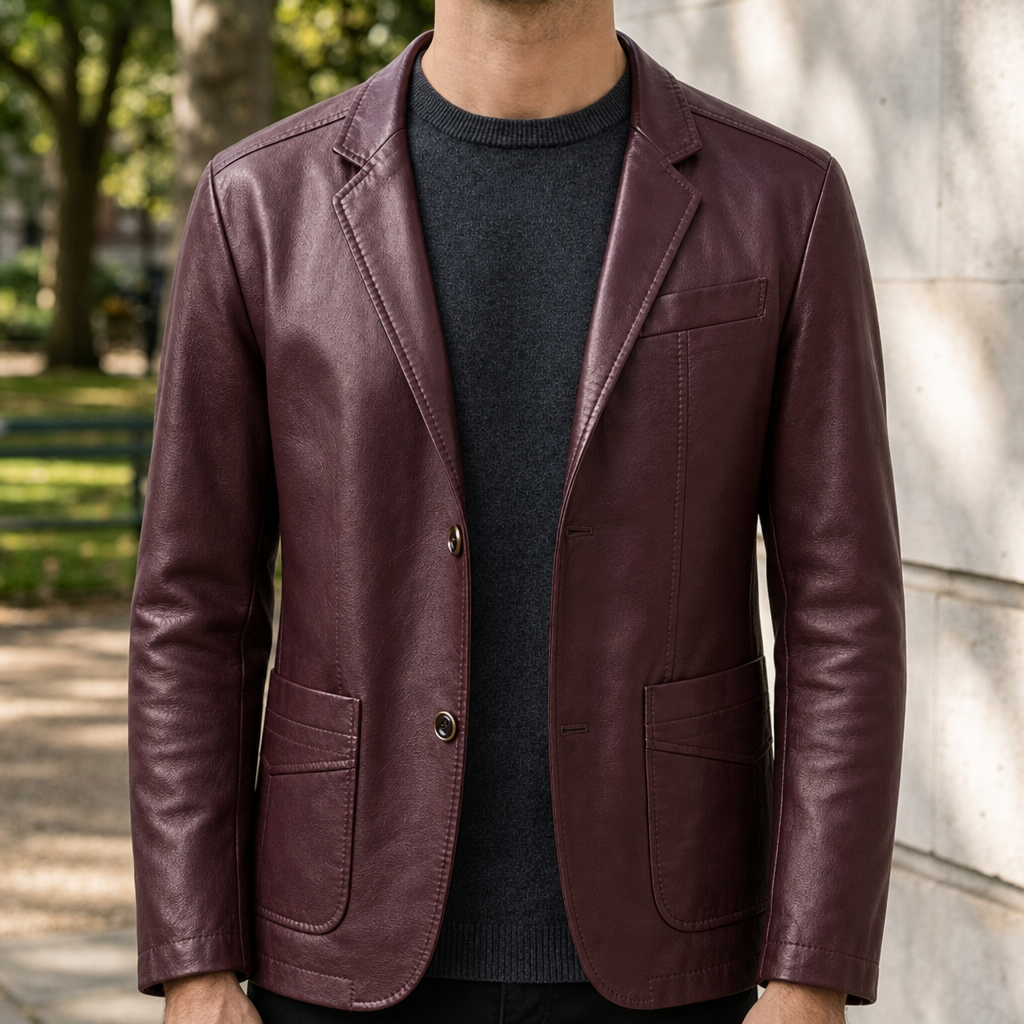 Aveiro Leather Blazer Jacket