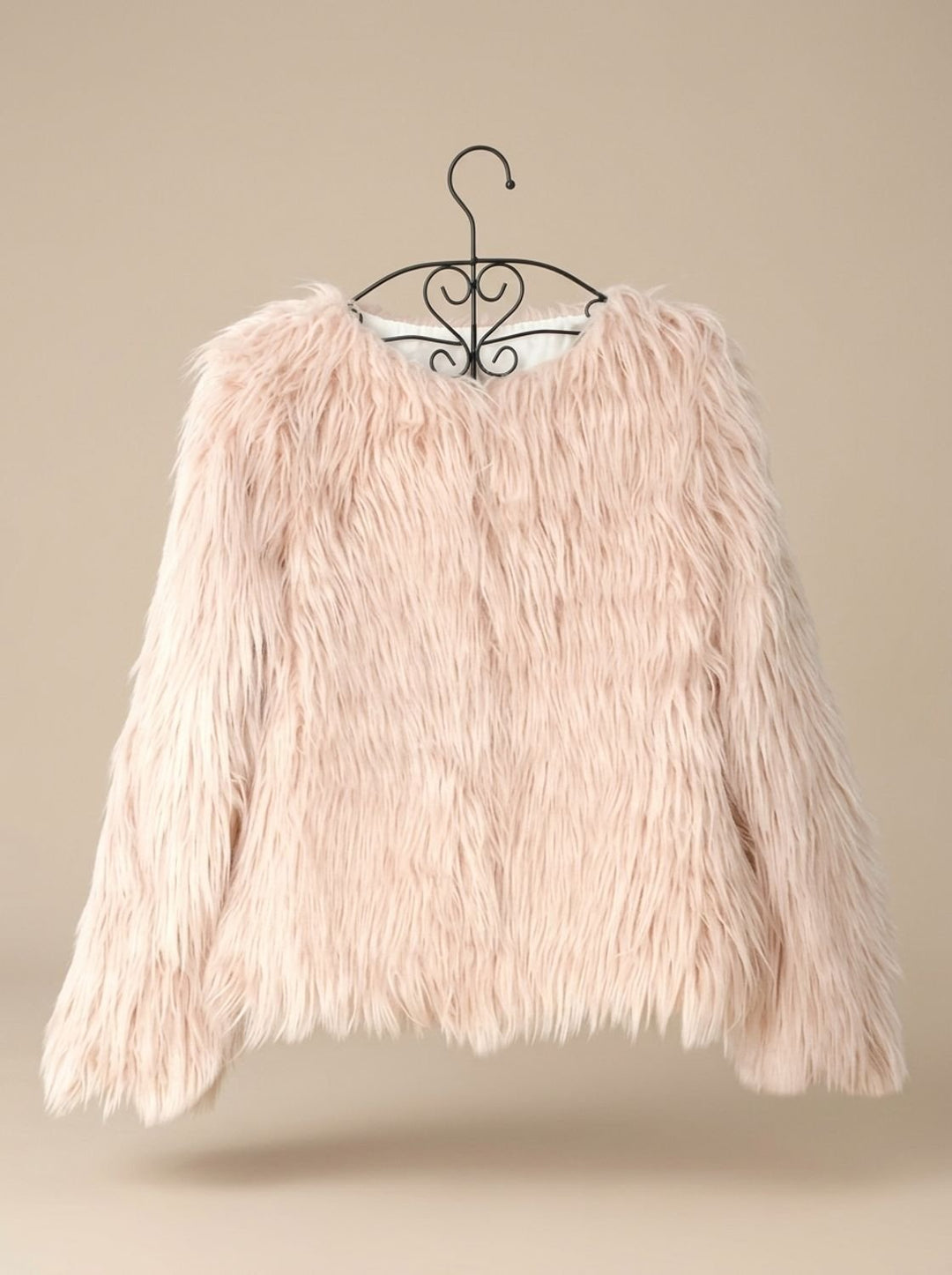 Roos | Aveline Women's Faux Fur Coat with Round Neck and Open Front