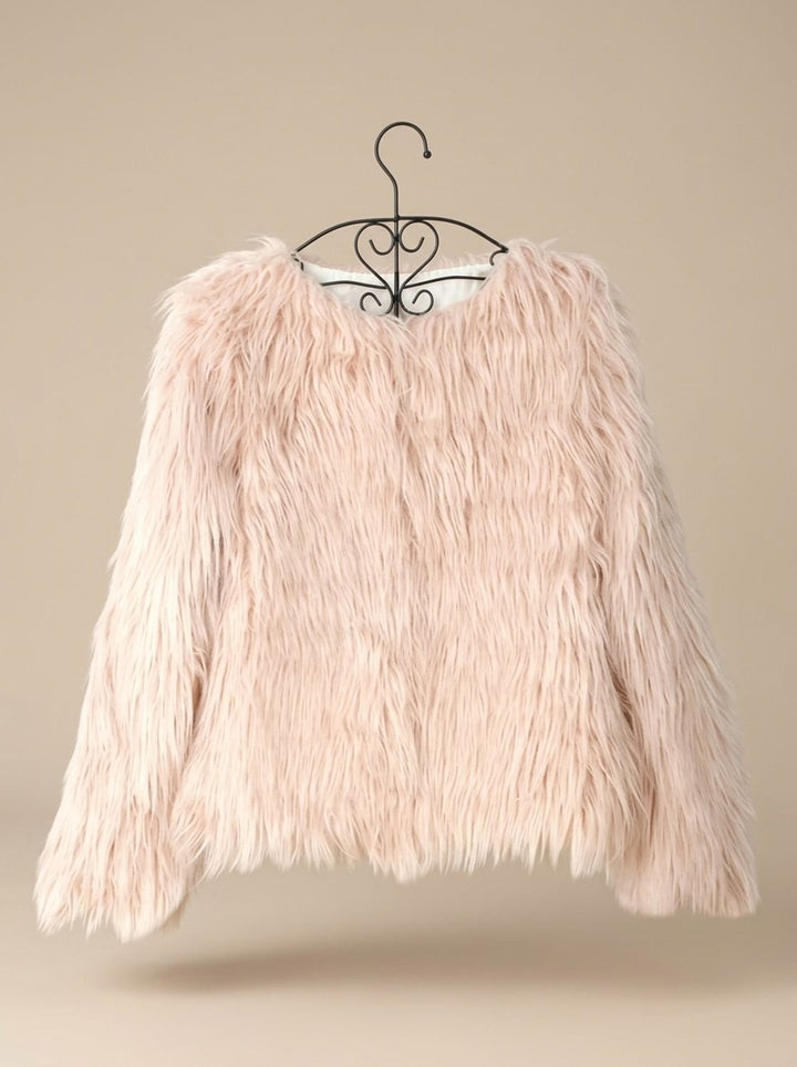 Roos | Aveline Women's Faux Fur Coat with Round Neck and Open Front