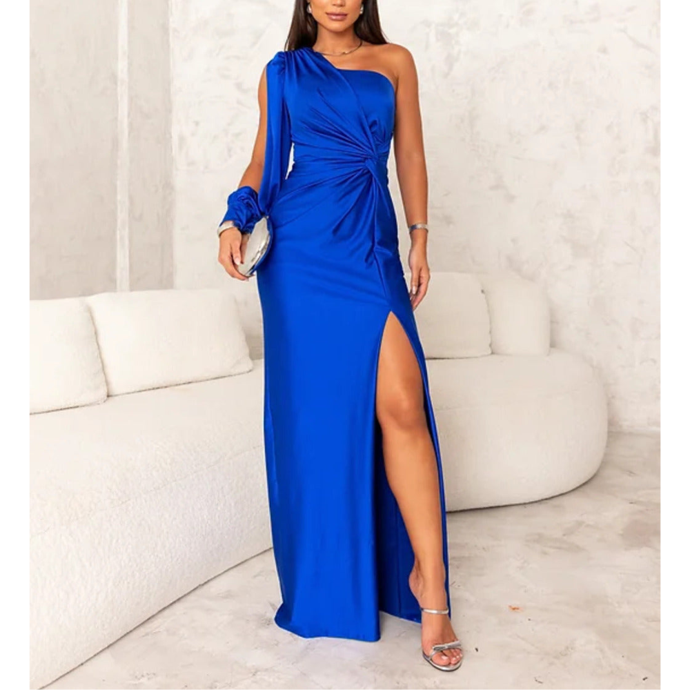 Evening Dress for Women One Shoulder Asymmetrical Tailored Formal