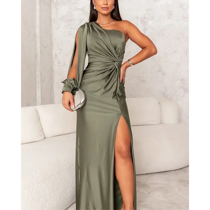 Evening Dress for Women One Shoulder Asymmetrical Tailored Formal
