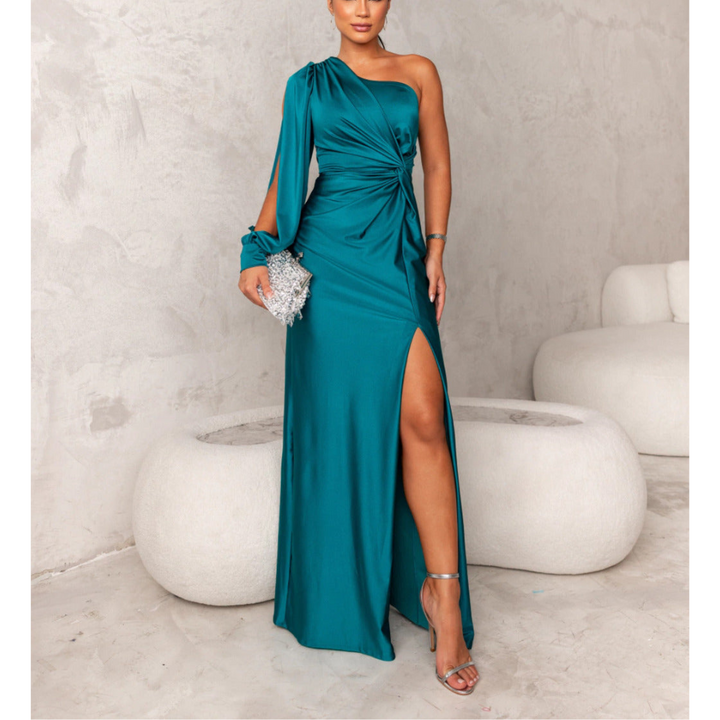 Evening Dress for Women One Shoulder Asymmetrical Tailored Formal