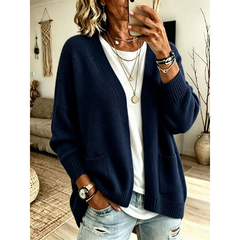 Florence - Elegant Oversized Cardigan with Pockets