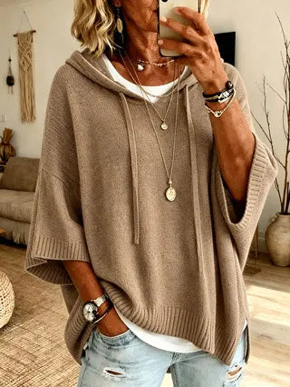 Oversized Soft Knit Hoodie for Women