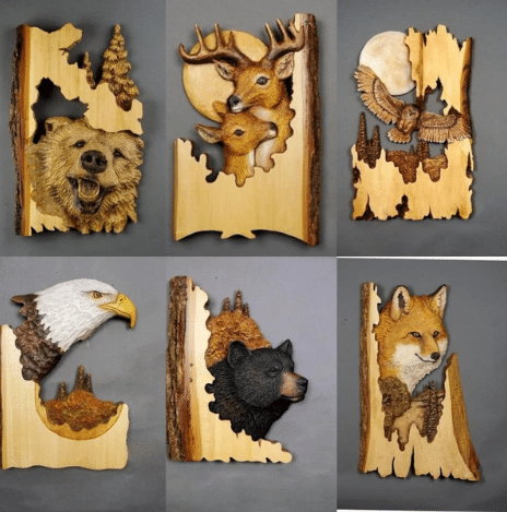Carved Wooden Wall Decoration in Animal Shapes, view 6 - Elena Harper
