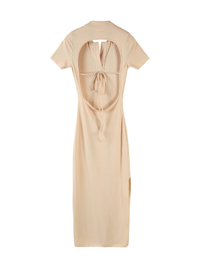 Ablet - Fitted Dress with Halter Neck