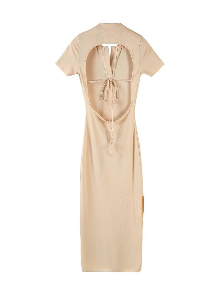 Ablet - Fitted Dress with Halter Neck