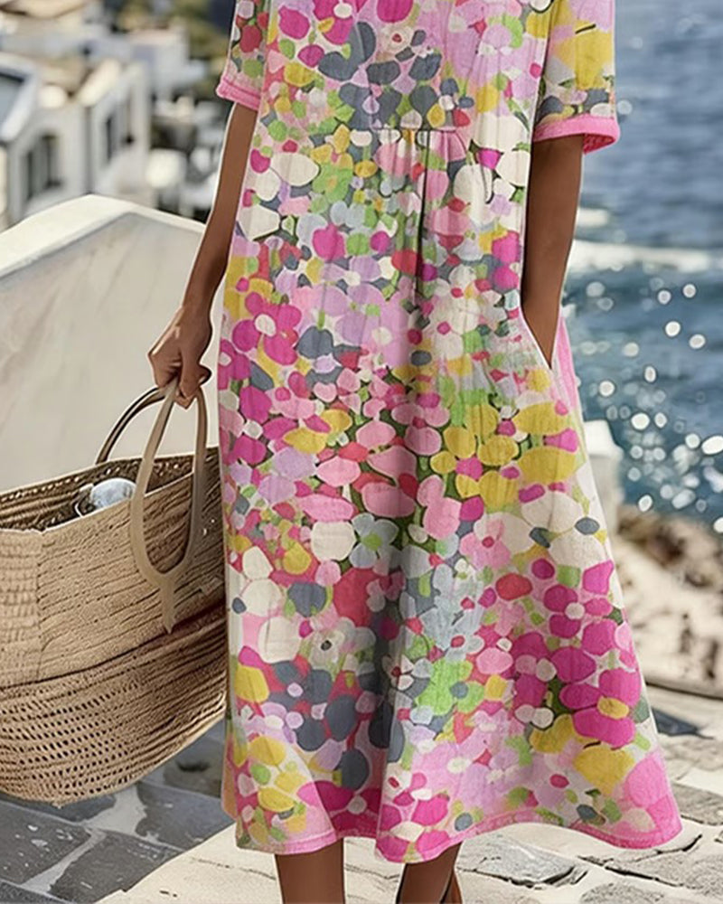 Flora | Loose floral midi dress