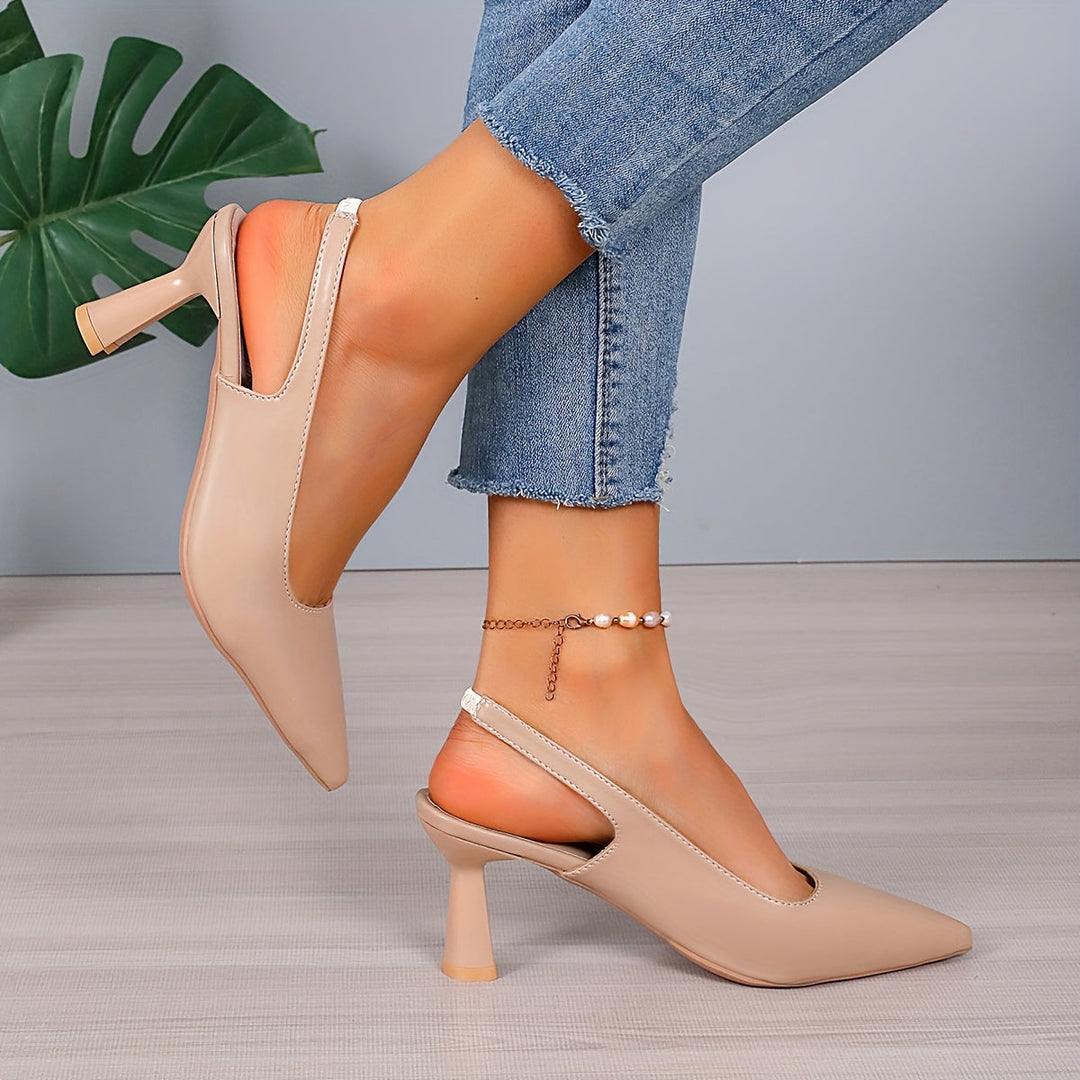 Sophia Elegant Slingback Pointed Heels, view 4 - Elena Harper