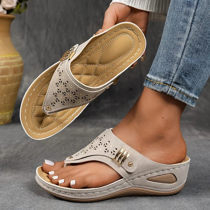 Anazza Comfortable Everyday Sandals with Wedge Heel, view 3 - Elena Harper