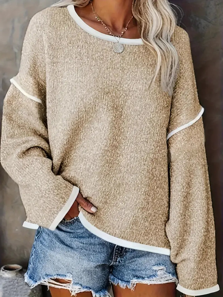 Giselda Crew Neck Knitted Sweater, view 2 - Elena Harper