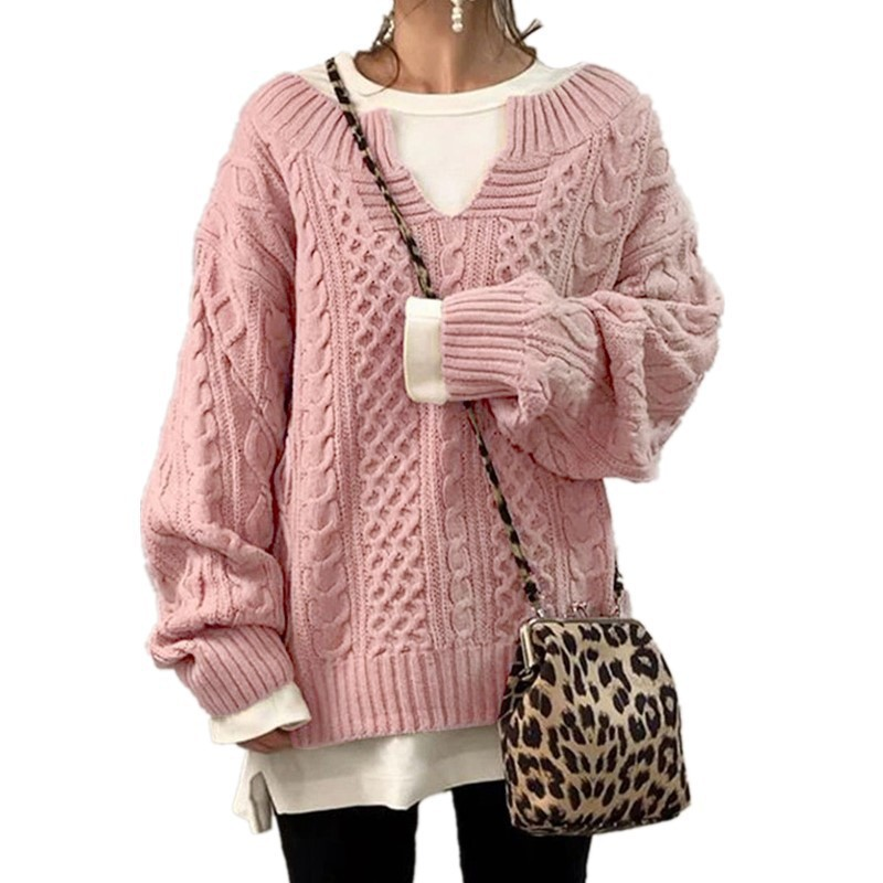 Thick Women's Cable Knit Sweater - Warm and Casual
