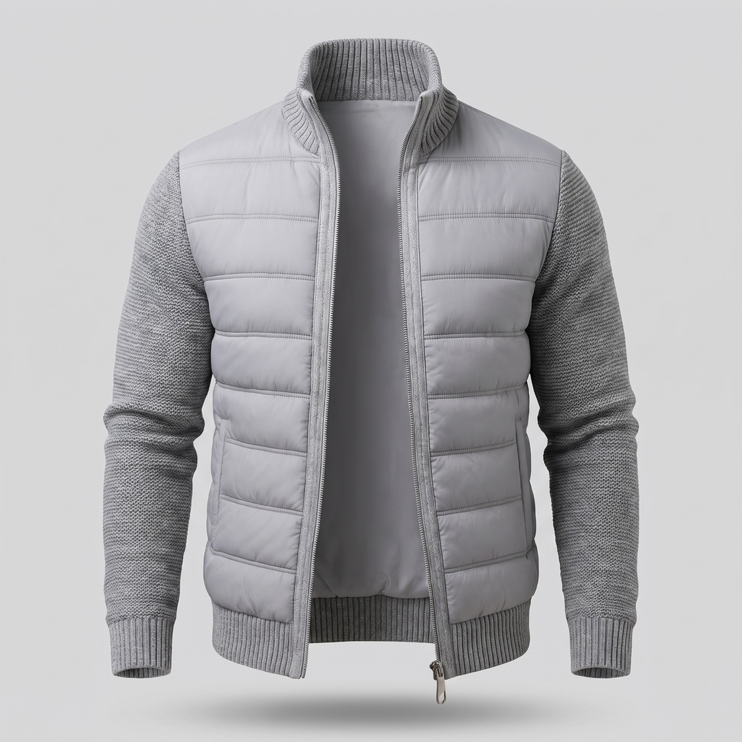 Liam | Sporty and Warm Men's Puffer Jacket with Fleece Sleeves