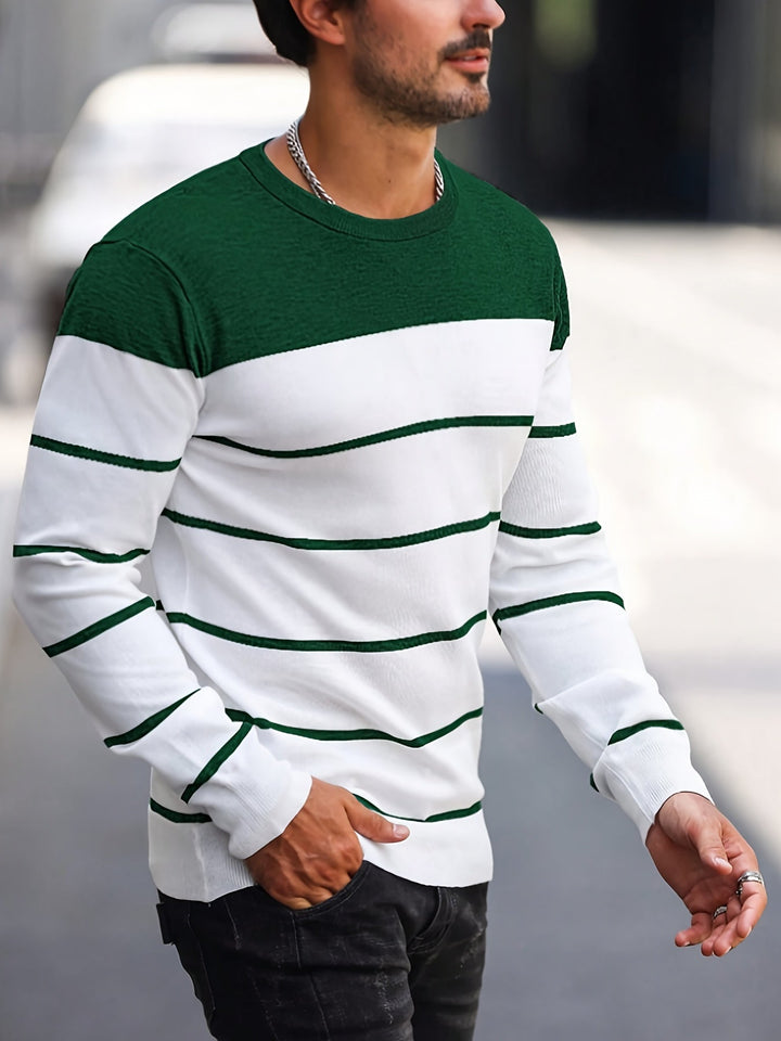 Rory Colour-Block Striped Pullover - Elena Harper