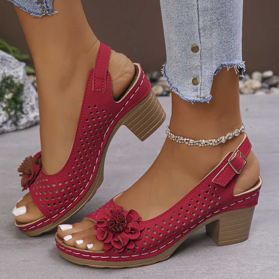 Giona Stylish Floral Wedge Sandals, view 5 - Elena Harper
