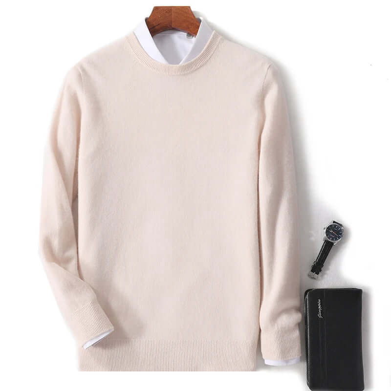 Men's Soft Knit Crew Neck Sweater, view 10 - Elena Harper