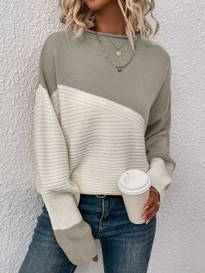 Women's Color Block Sweater - Modern and Soft