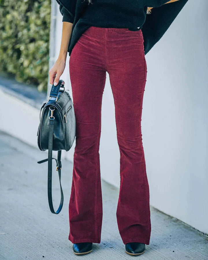 High-Waisted Flared Trousers
