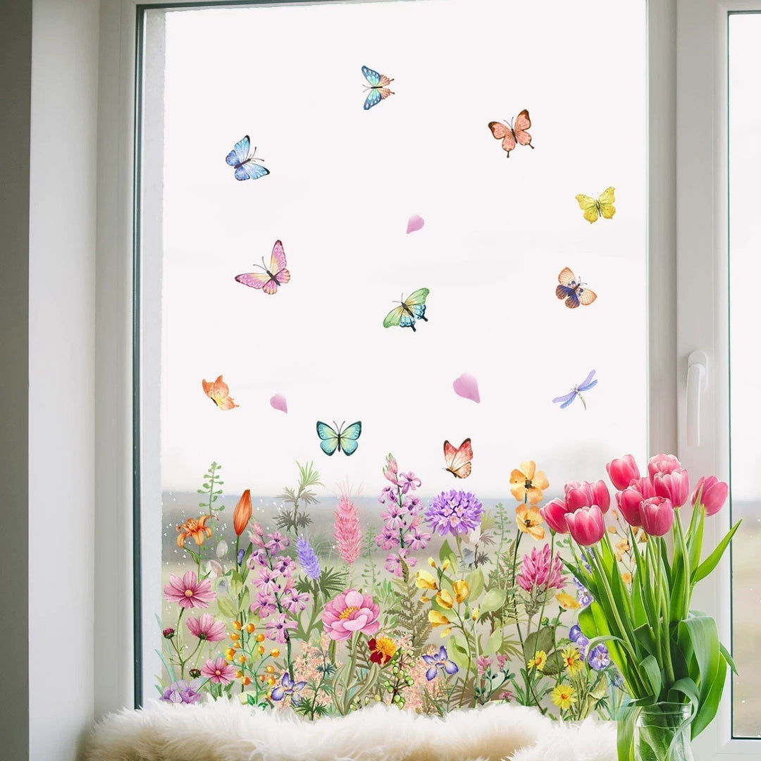 1+1 Free Floral Decal Charming Window Decoration, view 8 - Elena Harper