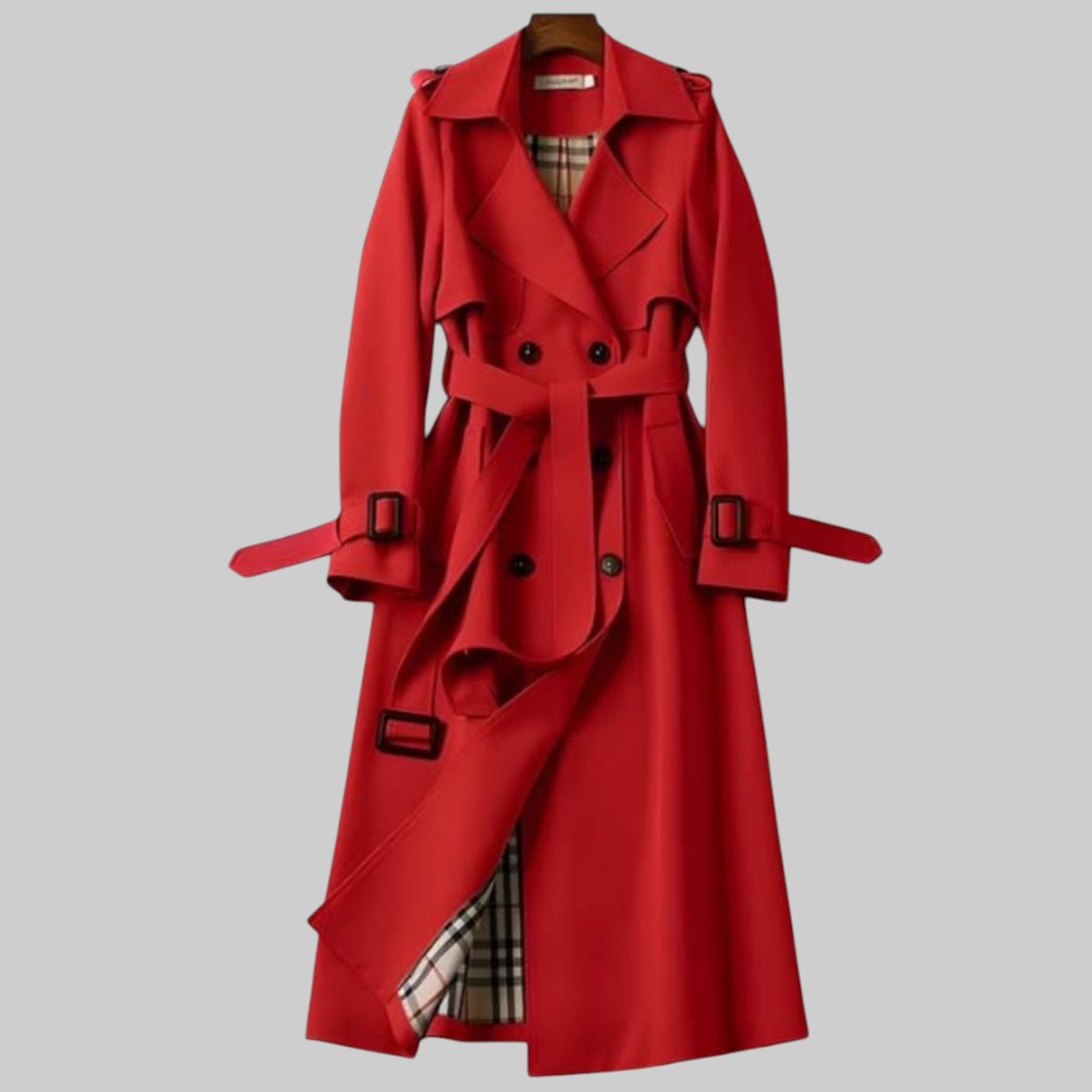 Evelyn | Long and Elegant Double-Breasted Women's Trench Coat