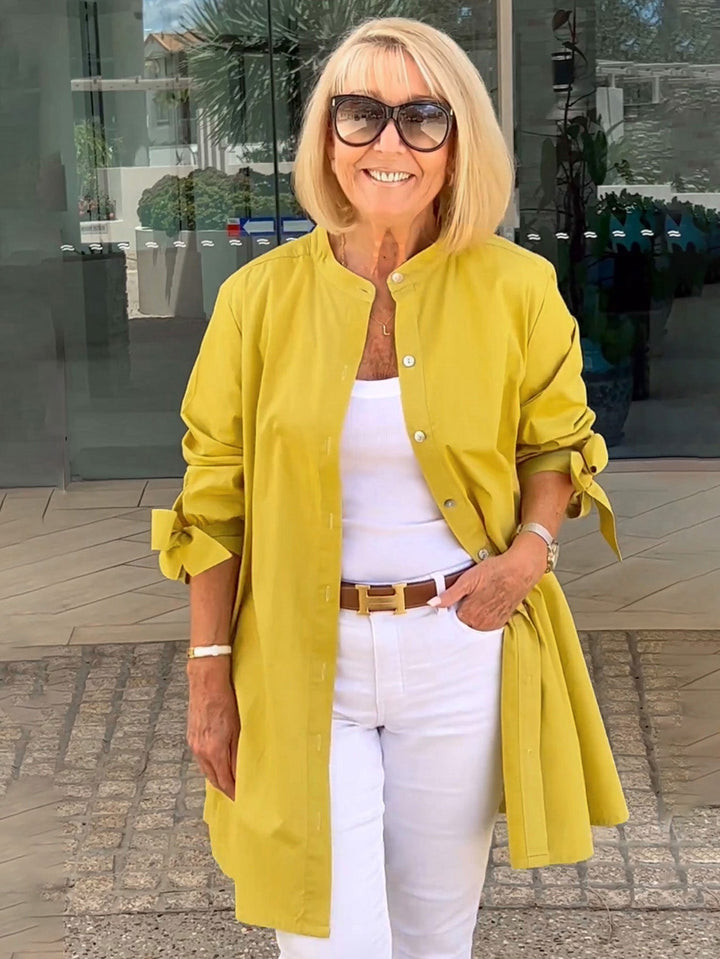 Liora™  |  Long Button-up Shirt Jacket