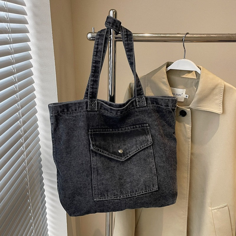 Spacious Casual Denim Tote Bag for Women - Marta