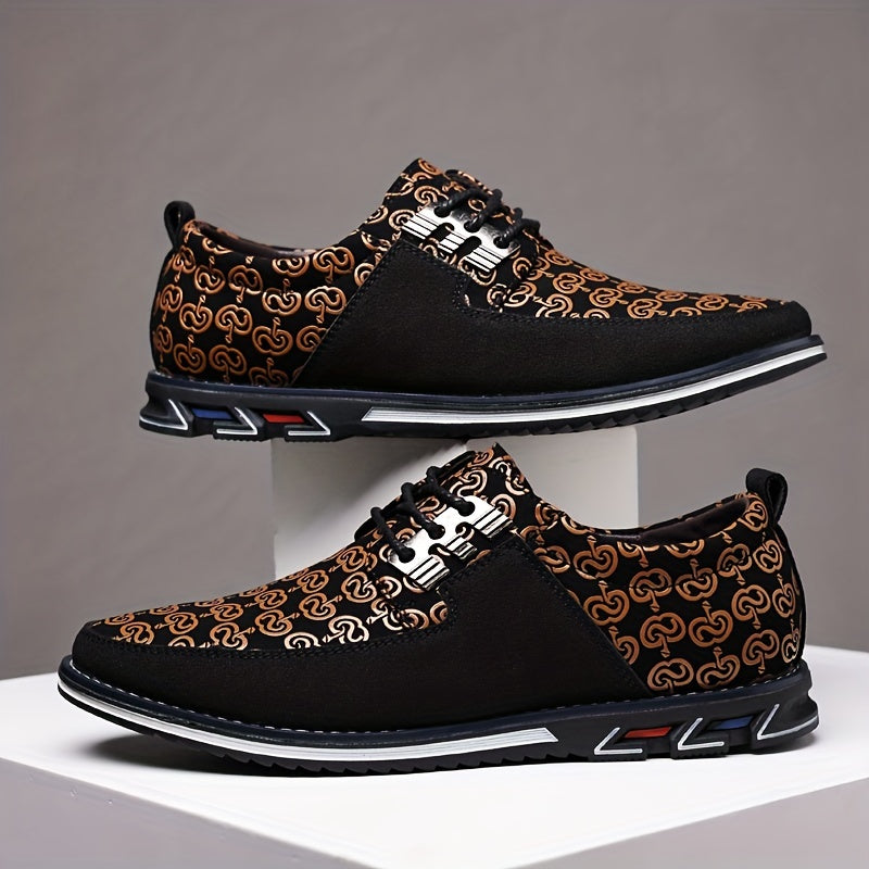 Men's Patterned Low-Top Sneakers with Cushioned Sole