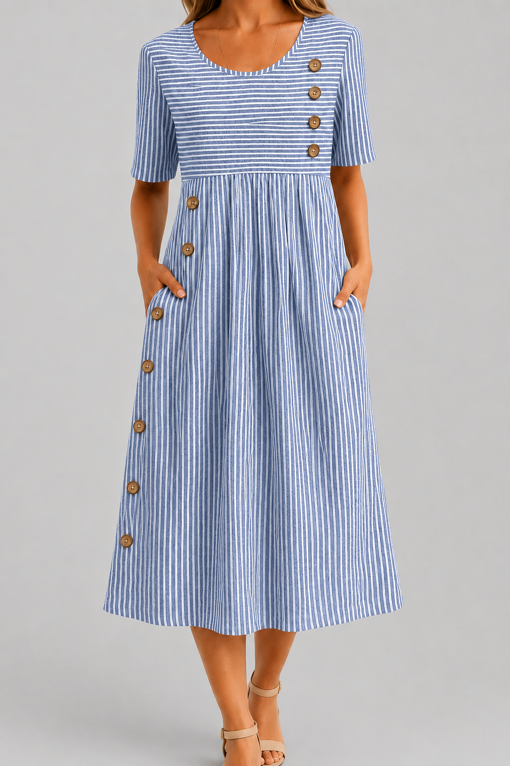 Ismay™ | Striped Midi Dress