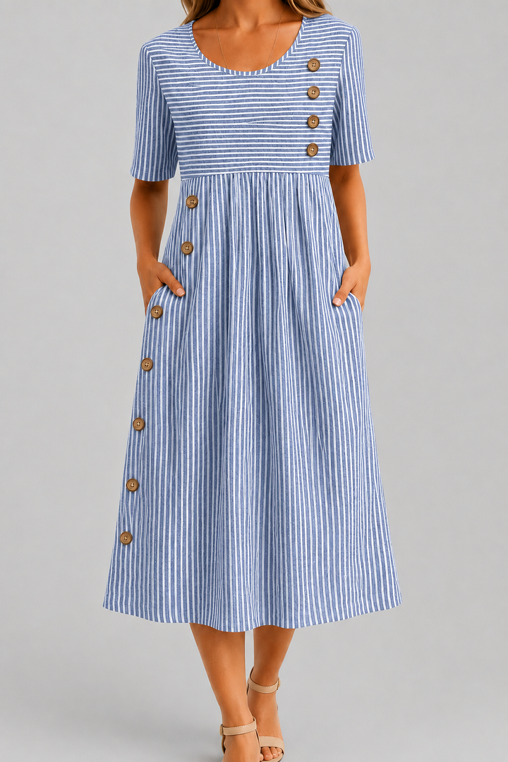 Ismay™ | Striped Midi Dress
