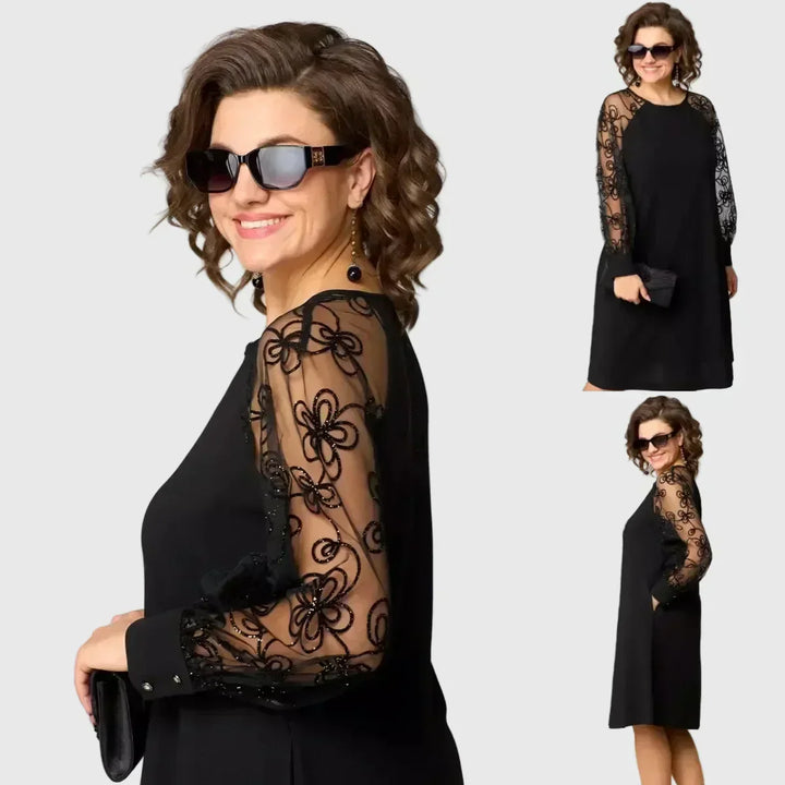 Regina Elegant and Flowing Dress, view 6 - Elena Harper