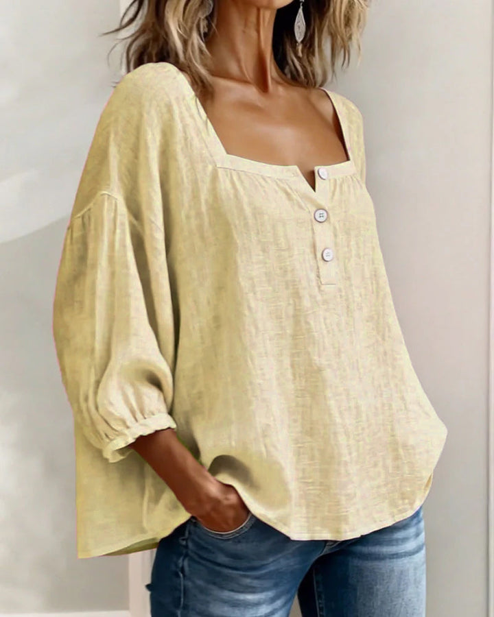 BLOUSE WITH SQUARE NECKLINE FOR WOMEN