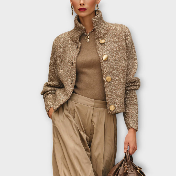 Women's Textured Knit Button Jacket - Chic and Comfortable