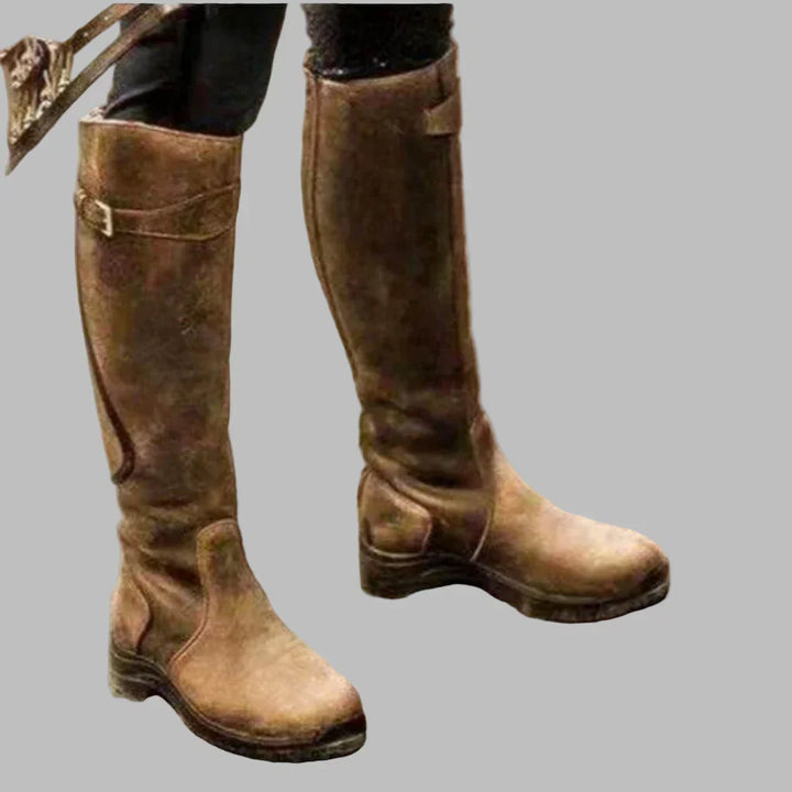 Ladies' Orthopedic Leather Boots with Extra Foot Support, view 3 - Elena Harper